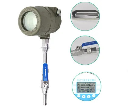 Insert thermal mass flowmeter with output