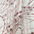 ผ้าลูกไม้ปักเลื่อมพลาสติกแบนสีชมพู