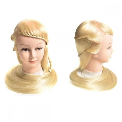 100% SYNTHETIC FIBER BLONDE COLOR MANNEQUIN HEAD FOR HAIRDRESSING PRATICE