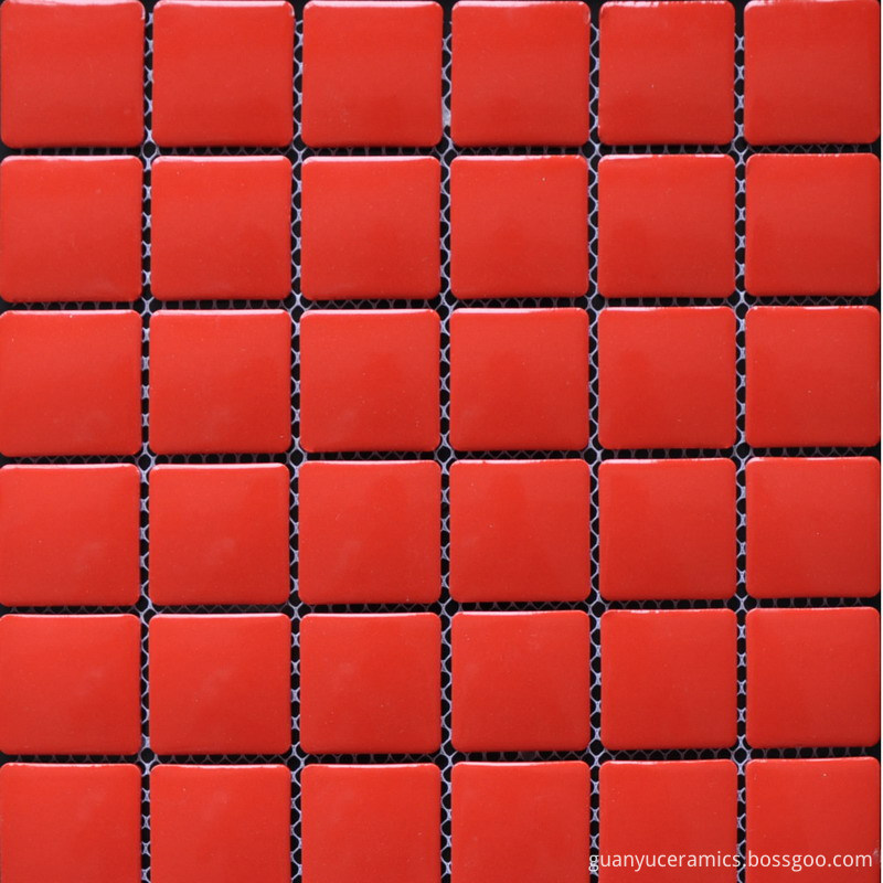 China Red Porcelain Mosaic Tile