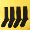 Breathable Cotton Knitted Black Business Socks