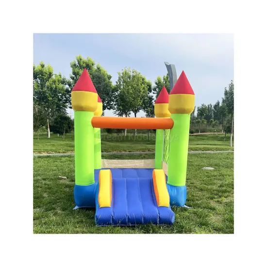 In Stock Multicolor Mini Bounce Castle with Slide for Indoor Kids' Play