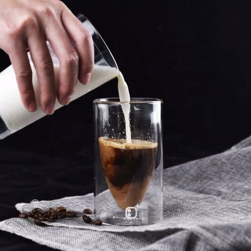 High Borosilicate Marble Scope Double Wall Glass Cup