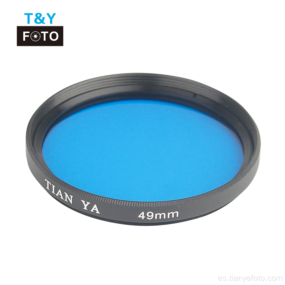 Filtro de lente de color azul completo de 49-82 mm para cámara