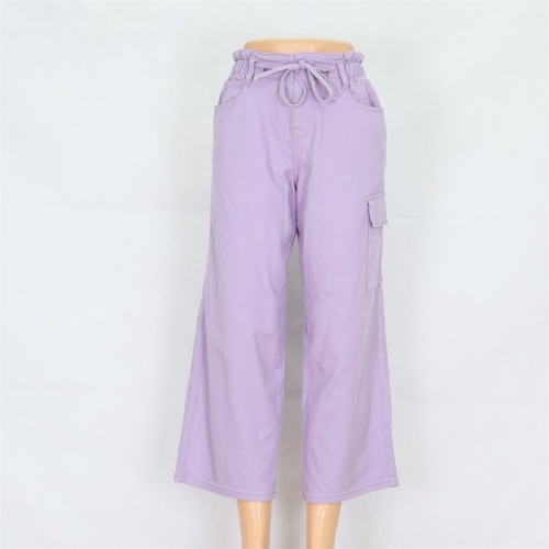 Jeans de pierna ancha de mujer púrpura para mujeres