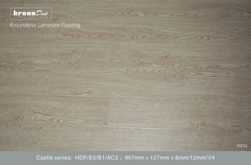 12 Mm Tooth Colored Oak Laminate Flooring For Hotels Cigarette Burns Resistant