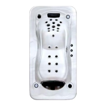 Modern White Acrylic 1-Person Outdoor Hot Tub Spa with Air Massage Function and Drainage
