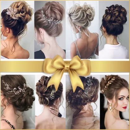 Chignon Hair Bun Hair Pieces Hair Scrunchie Extensions Synthetic Wig For Women Curly Chignon Accessories Hairpiece Extension