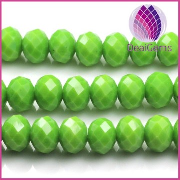 4*6mm green facted rondelle glass beads