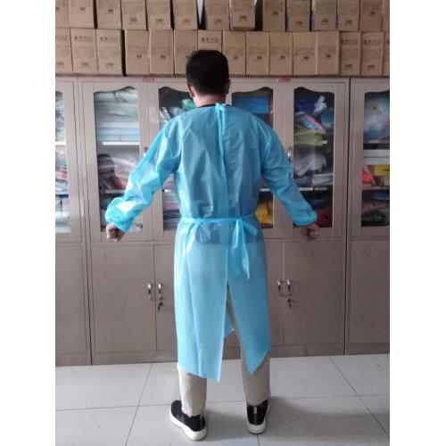 disposable cpe isolation gown  with back closed