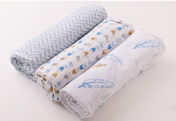 Manta de bebé swaddle pluma impresa