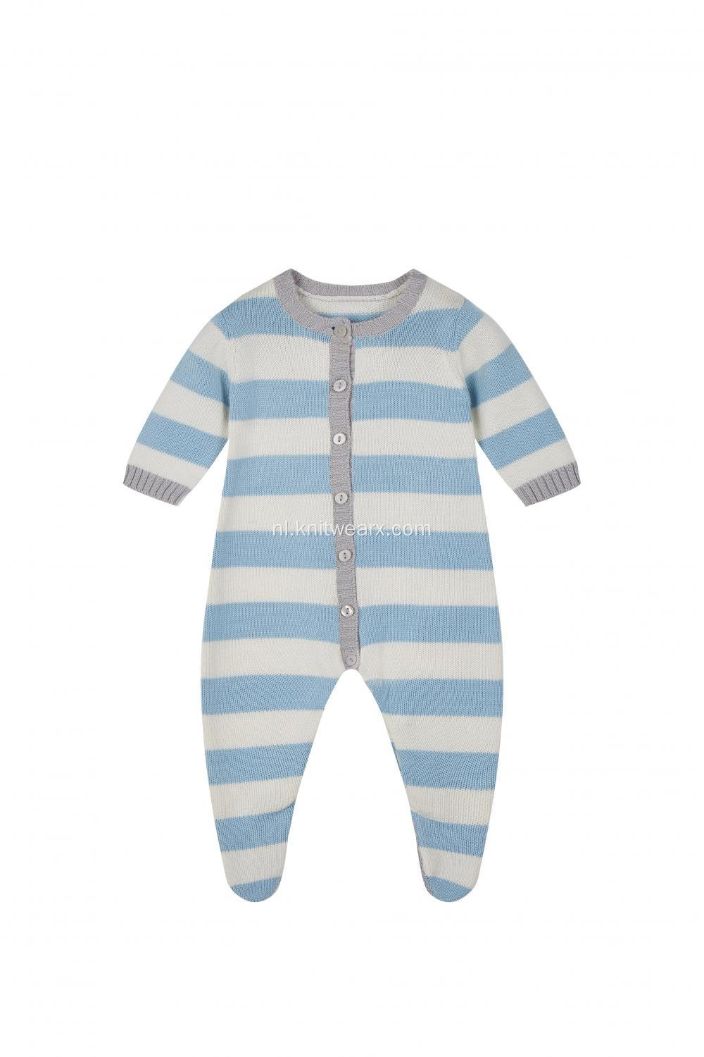 Gebreide babyromper met knopen voor jongens en meisjes