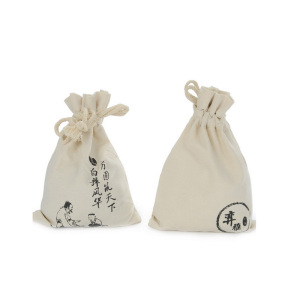 Venta al por mayor Nature Drawstring Cotton bag with logo