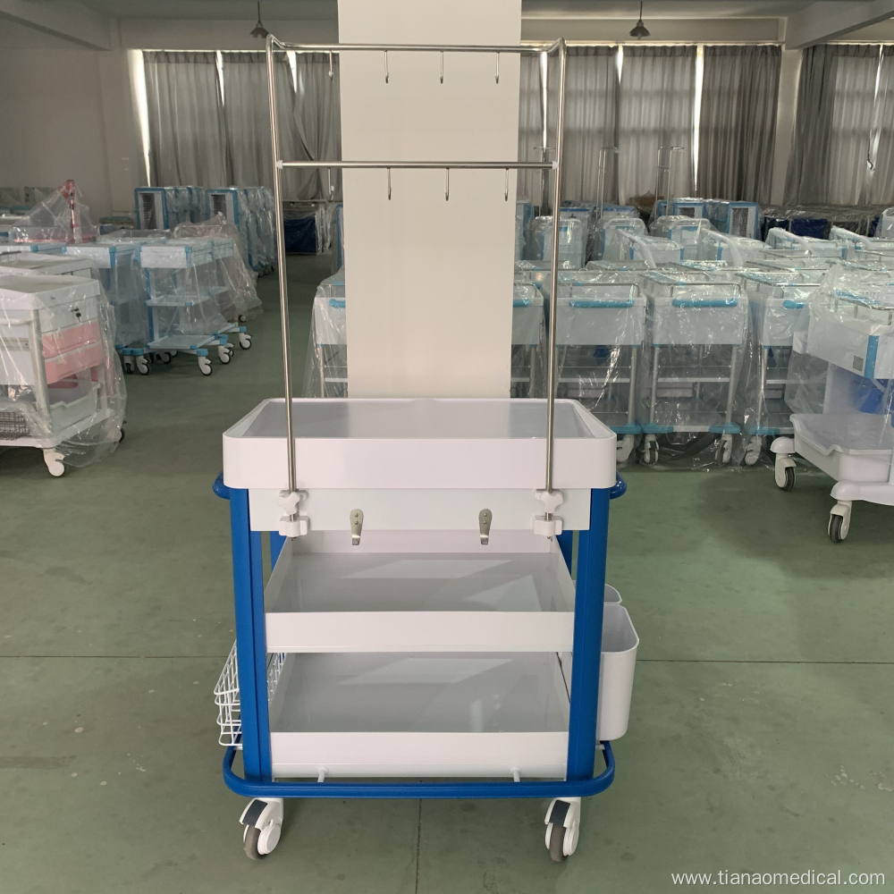 Hospital ABS Customized Drawer Size I.V. Trolley