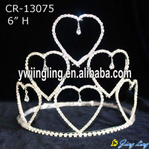 Wholesale Clear Crystal Charm Heart Holiday Pageant Crowns