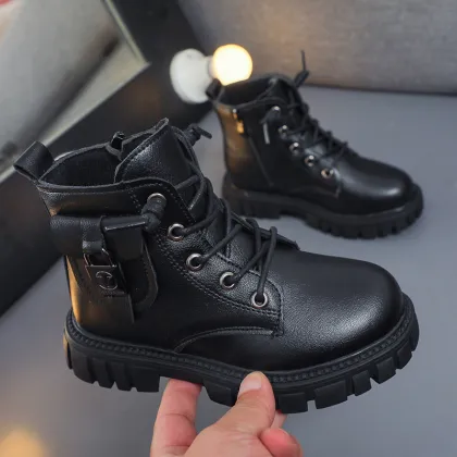 New Design: High Quality Winter Children's Non-Slip PU Leather Martin Boots for Girls - Trendy Outdoor Footwear