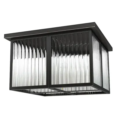 UL Listed Clear Glass Shade Matte Black Finish Ceiling Light for Four Points by Sheraton Hotels