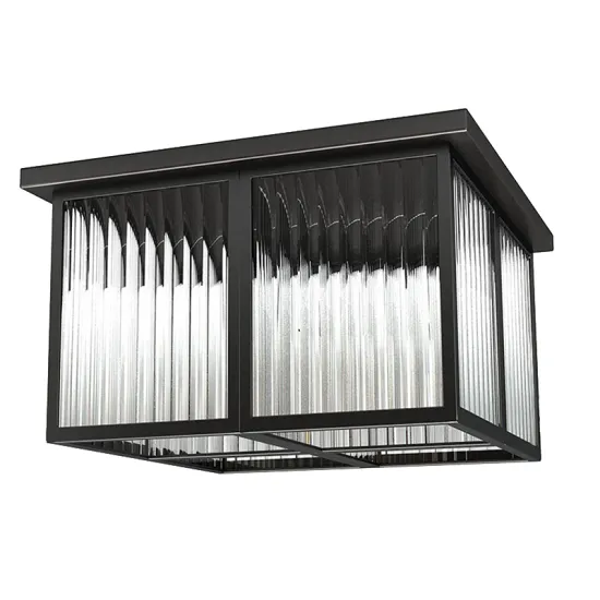 UL Listed Clear Glass Shade Matte Black Finish Ceiling Light for Four Points by Sheraton Hotels