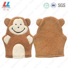 Bear brown style soft bath gloves