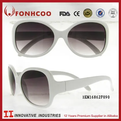 FONHCOO 2016 Free Samples Free Logo Sun Glass White Frame Plastic Children Sunglasses