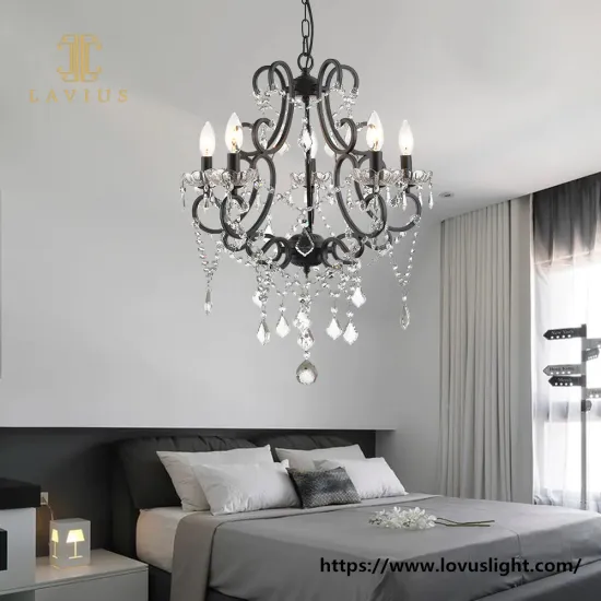 Unique vantage metal crystal chandelier or pendant light for villa bedroom