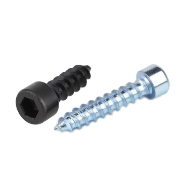 Allen Hex Socket Head Cap Wood Self-Tapping Screws - Metric M2 to M6 Zinc Plated Black Steel Fasteners