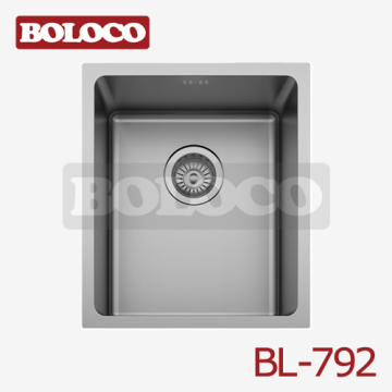 Italy High Quality Matt Single Bowl One Piece Rectangle/square Kitchen Sink 304# Bowl Corner Angle R20 Bl-792 