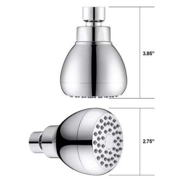 Double Blister Packed 20cm 8inch ABS Plastic Top Rain Shower Head with Shower Arm Brass Swivel Ball
