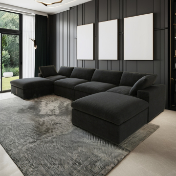 Modern White, Blue, and Black Couch Sets for European Living Rooms - 2024 Sectional Sofas