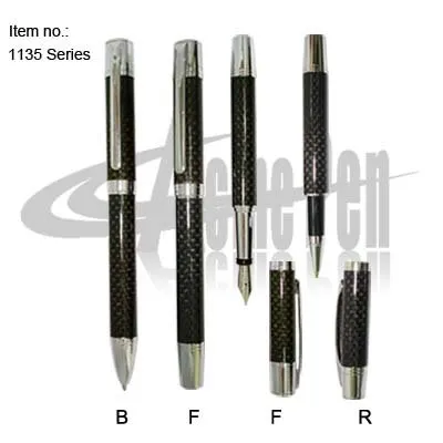 Carbon fiber Ball Pen and Roller Pen Twin pen set