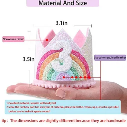 Birthday Rainbow Girl Crown for Birthday