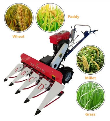 Walking Tractor Paddy Combine Harvester Wormwood Rice Reaper Harvest Machine For Wheat