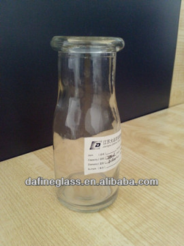 200ml/7oz clear glass ring neck milk bottles