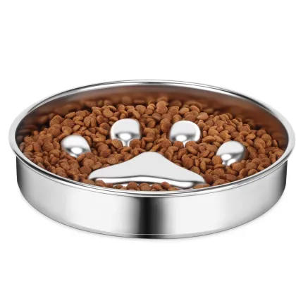 ONE PET Stainless steel cat bowl, dog bowl, pet slow food bowl, silicone dog bowl, pet bowl