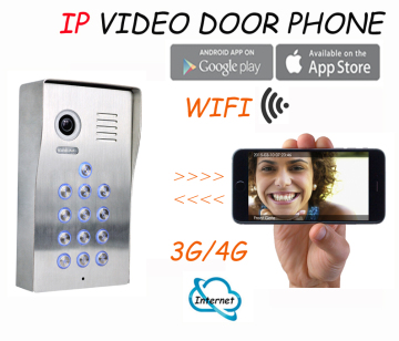 Remotely unlock door with smart phone wifi intercom system