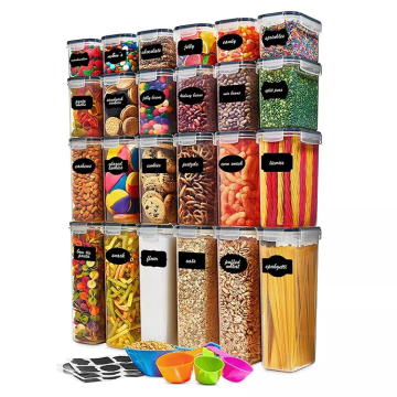 24-Piece Plastic Bulk Food Container Set for Supermarkets