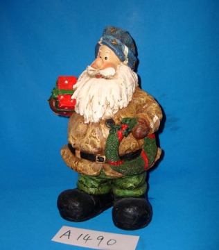 Christmas Decorative Santa with Wreath and Gifts