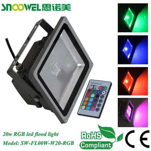 Color Changing 20w Led Flood Light Rgb With Remote Control 