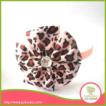 Leopard Print Big Flower Headband