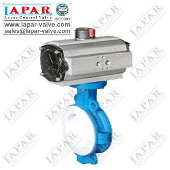 LPB15 Fluorine Butterfly Valve with Pneumatic Actuator