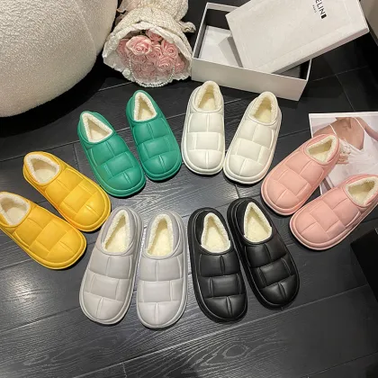 2023 New Arrival Men's Fleece-Lined Heattech Cotton Shoes EVA Waterproof Slippers