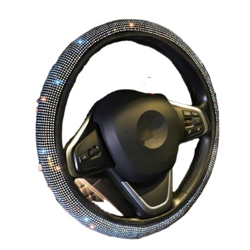 Sparkly Diamond Rhinestone Car Steering Wheel Cover with Anti-Slip Lining - 963852