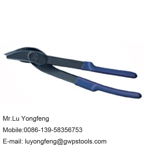Tubular handle steel strap cutter