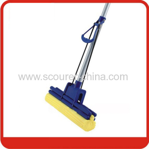 Foldable Single Roller Pva Mop With Blue Yellow Color 