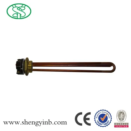 Copper electric water heating elements with thermostat