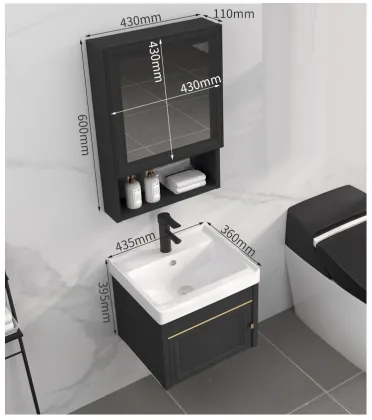 Contemporary 60cm Space Aluminum Bathroom Wall Cabinet