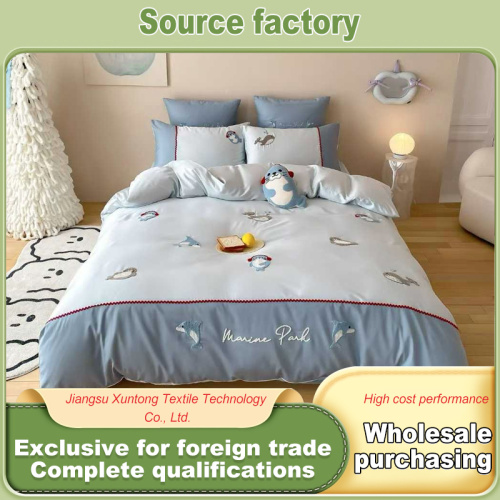 Conjunto de cama premium de algodão de fibra longa Little Seal