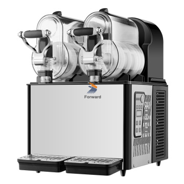 300W Snow, Mud, Ice Beverage Cold Drink Machine: Double Slot Snow Melting & Double Tank Slush Maker