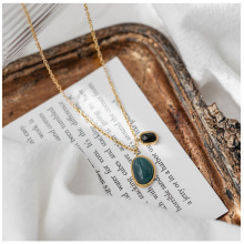 Light Luxury Design Green And Black Agate Pendant