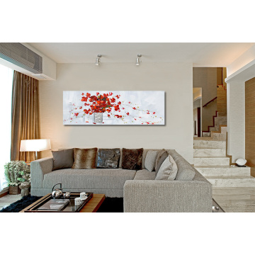 Wild Flower Bouquet Wall Art Red Flowers Oil Painting